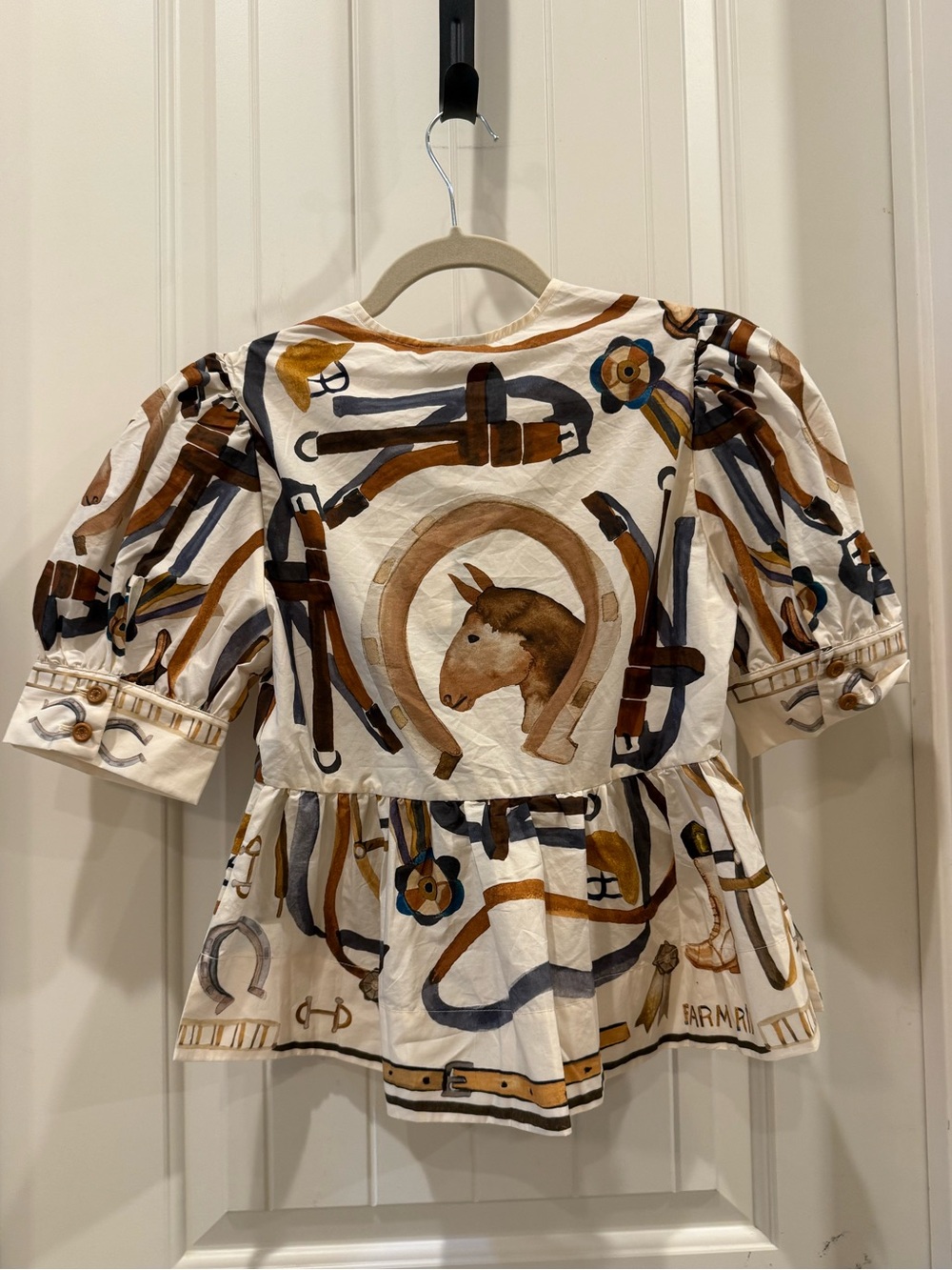 Farm Rio Equestrian Scarf Blouse - Picture 5 of 8